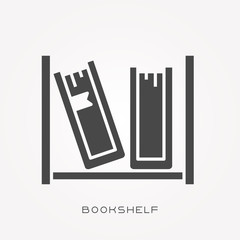 Silhouette icon bookshelf