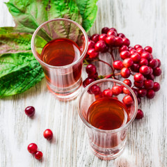 Autumn berry alcohol drink.  Top view, close up.