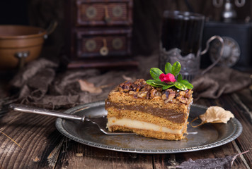 Traditional honey cake - obrazy, fototapety, plakaty