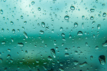 water drops on window after rain