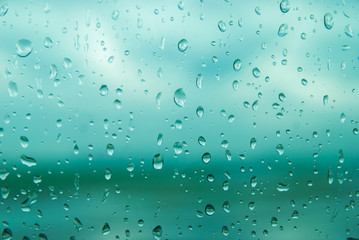 water drops on window after rain