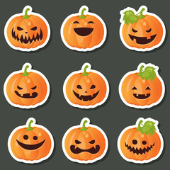 Set of pumpkins for Halloween