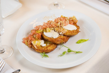 potato pancakes with vegetables