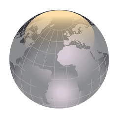 Earth Icon Vector glossy style