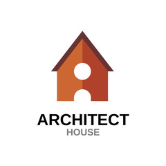 Letter A house concept. Building with door.