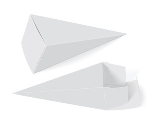 Paper triangular box for your design and logo. Ice cream. 
