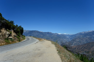 Empty road in Kings Canyon National Park, California, USA