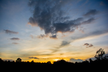 Colored Clouds at Sunset in thailaind