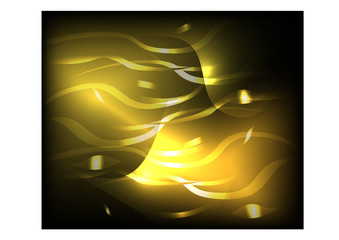 Abstract light background in warm yellow tones. illuminated neon lines,