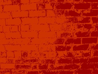 Grunge Vector Texture Template. Dark Messy Dust Overlay Distress Background. Abstract Dotted, Scratched, Vintage Effect With Noise And Grain. Brick Wall