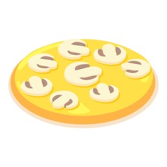 Sliced mushrooms icon, isometric 3d style