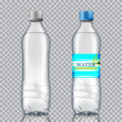 bottle of water on a white background. Vector illustration