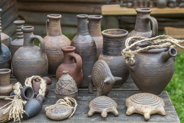 Rustic pottery hand-work. Ceramics.