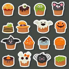 Set of Halloween Cupcakes