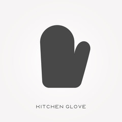 Silhouette icon kitchen glove