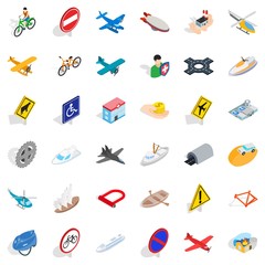 Factory icons set, isometric style