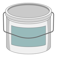 Paint bucket icon, cartoon style
