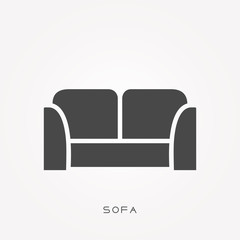 Silhouette icon sofa