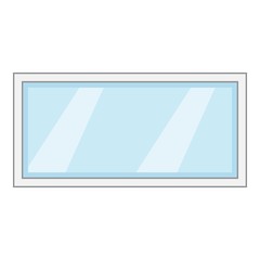 Long window frame icon, cartoon style