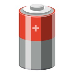 Alkaline electric battery icon, cartoon style