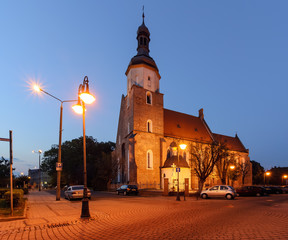 Church in  Zory after sunset in Poland © velishchuk