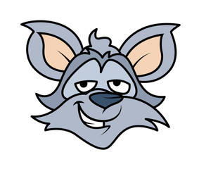 Smiling Cartoon Raccoon Face