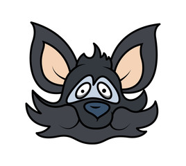 Happy Cartoon Raccoon Face