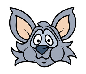 Cartoon Raccoon Scared Face - cartoon clip-art vector character