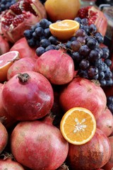 Granatapfel Trauben Orange Obst