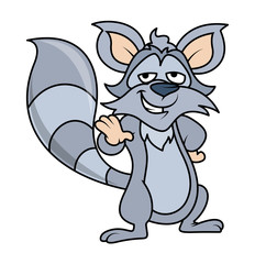 Happy Cartoon Raccoon