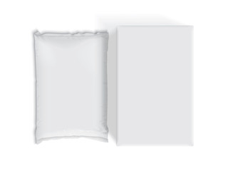 Paper or plastic bag and box Easy to change colors Mock Up Vector Template
