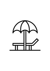 Beach chair icon, summer icon, sun icon, umbrella icon, Vector