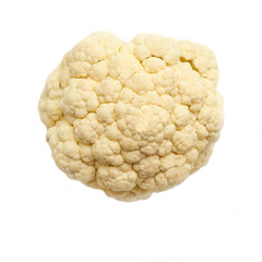 Ripe cauliflower isolated on white background. Top view © zenobillis
