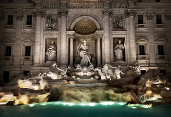 Fountain di Trevi at night - Powered by Adobe