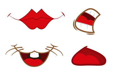 Comic Mouth Expressions Vector Illustration