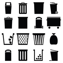 trash can icon set