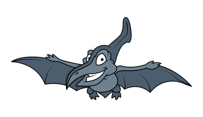 Cartoon Dinosaur Flying - cartoon clip-art vector character