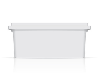 White plastic box for your design and logo. It's easy to change colors. Mock Up. Vector EPS 10