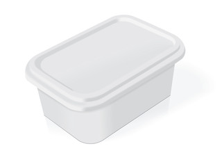 White plastic box for your design and logo. It's easy to change colors. Mock Up. Vector EPS 10