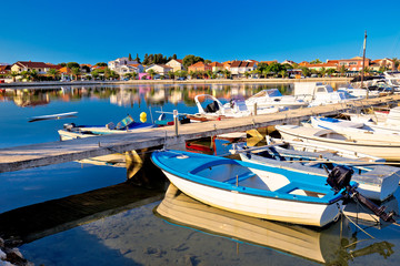 Fototapeta na wymiar Adriatic village of Bibinje colorful waterfront view