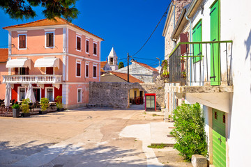 Ancient village of Sukosan near Zadar stone street and square view