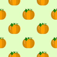Seamless pattern of ripe pumpkin on a light background.