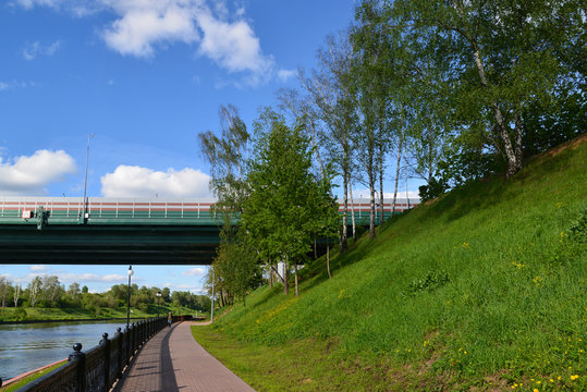 Car bridge of highway M11 in Khimki, Russia