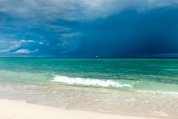 Hurricane. Hurricane in Florida.  Clouds of storm over the ocean. Miami beach