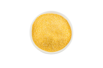 Corn Cuscus. Brazilian Corn Flour into a bowl