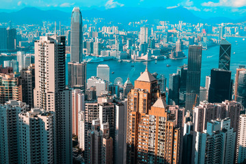 Fototapeta na wymiar Hong Kong from Victoria Peak