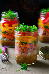 thai mason jar salad