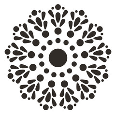 Wonderful Mandala Decoration Ornament. Black on White Background. 