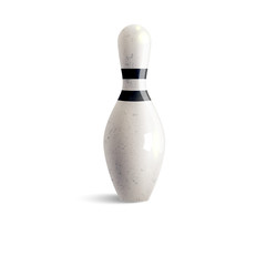 Bowling skittle. Realistic vector illustration of bowling pin on white background.