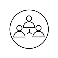 Connecting people circle line icon.